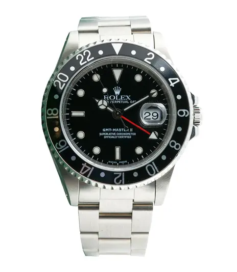 Rolex GMT-Master II — dial detail — stand-in photograph