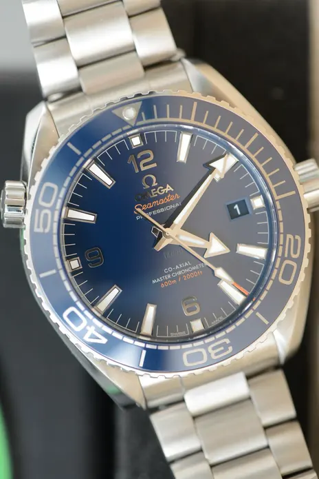 Omega Seamaster Planet Ocean 600M Co-Axial Master Chronometer — dial detail — stand-in photograph