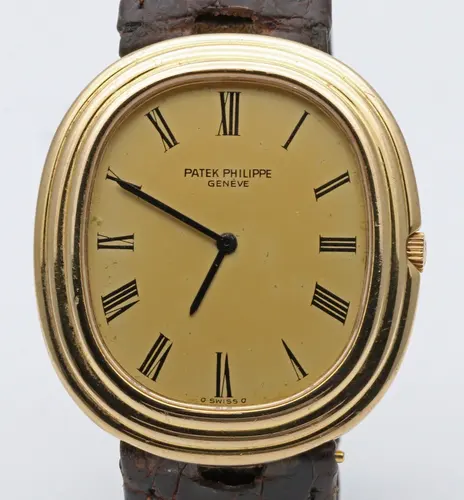 Patek Philippe Golden Ellipse, 18ct gold, automatic — dial detail — stand-in photograph